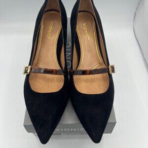 BRAND NEW Vionic Kit Minnie kitten heel 7 WIDE in BLACK TORTOISESHELL